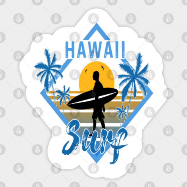 Hawaii Surfing Hawaii Surfing Sticker TeePublic